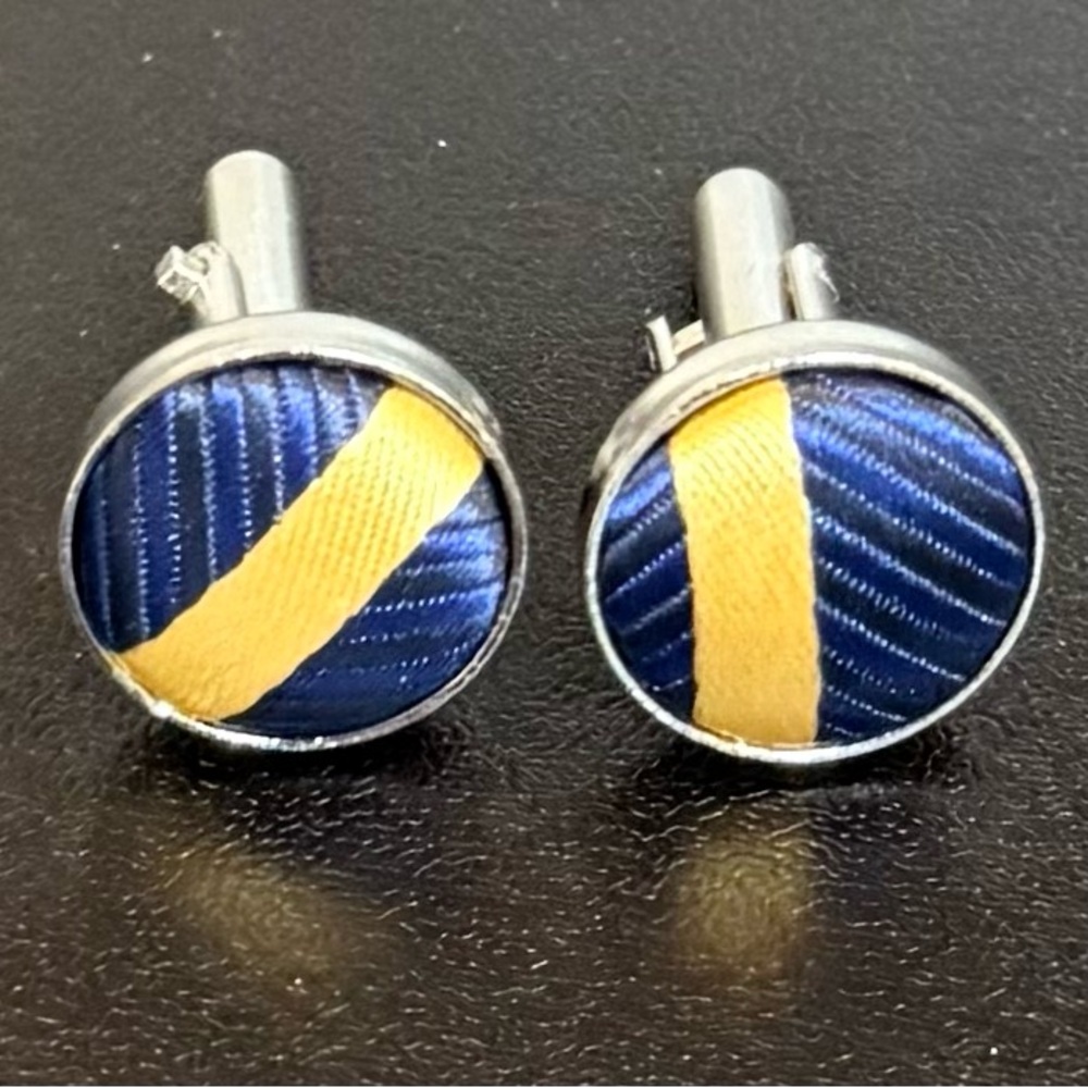 Stylish Navy and Gold Cufflinks